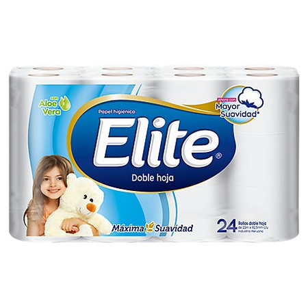 Elite Papel Higiénico Plus Doble hoja Paq 24Uni